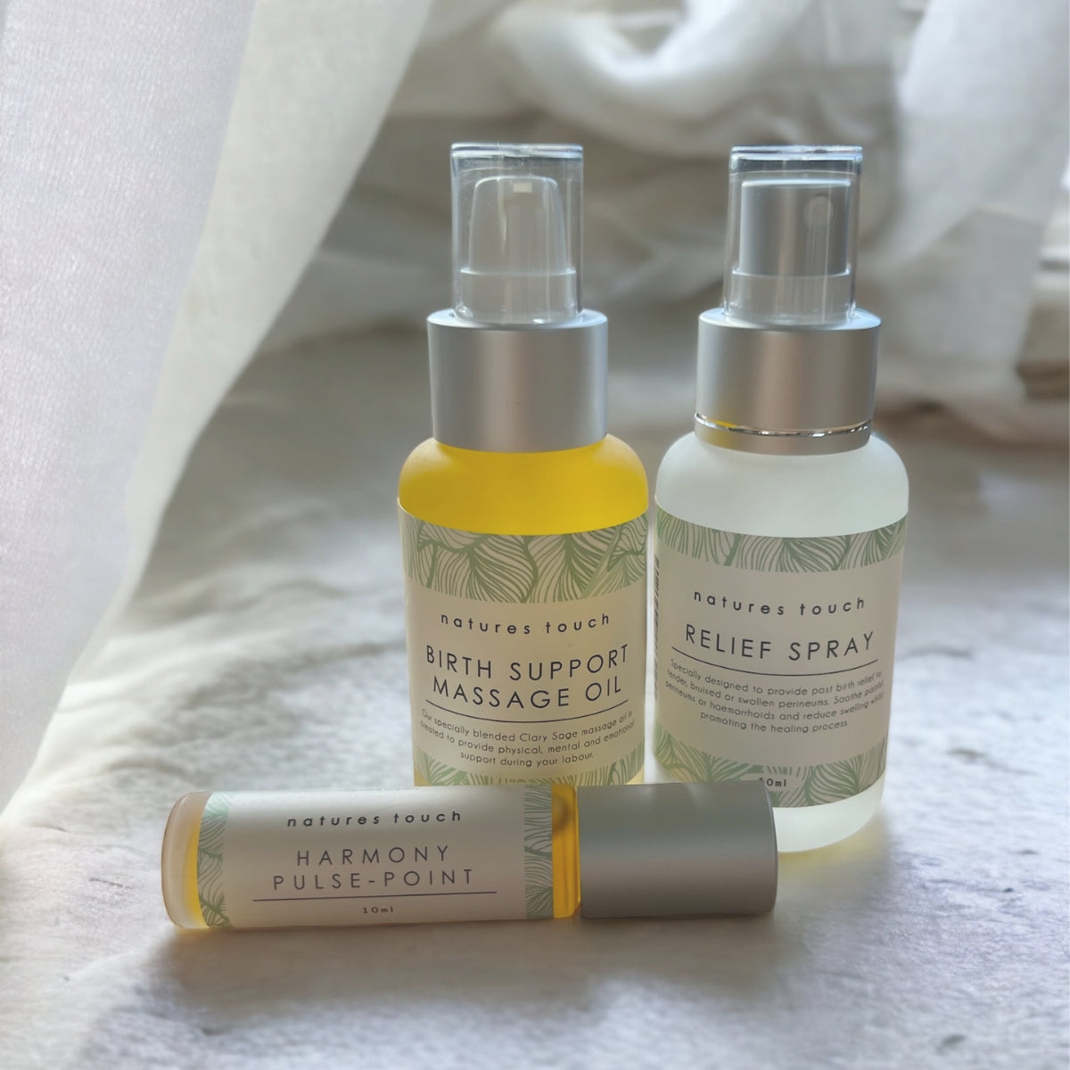 Support labour and childbirth with three practical, all natural products to assist contractions, relaxation and your postnatal care