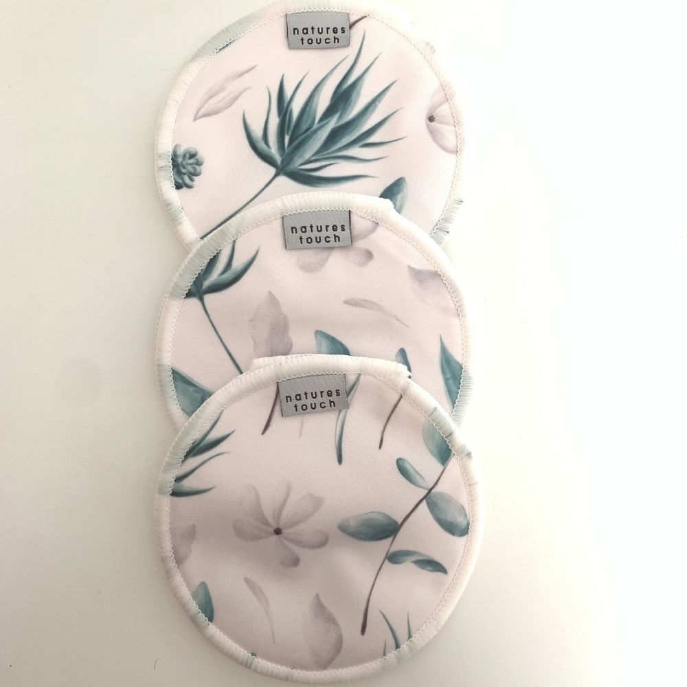 beautifully designed reusable nursing, breast pads.  Absorbent, comfortable & eco-friendly to help catch let-down leaks.