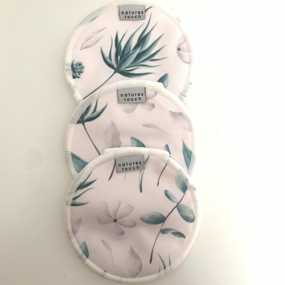 
                  
                    Beautifully Botanical print, reusable breast pads. Soft, absorbent, and eco-friendly.  Essential for breast feeding mother to catch leaks during let-down. Larger in size than most other nursing pads on the market
                  
                